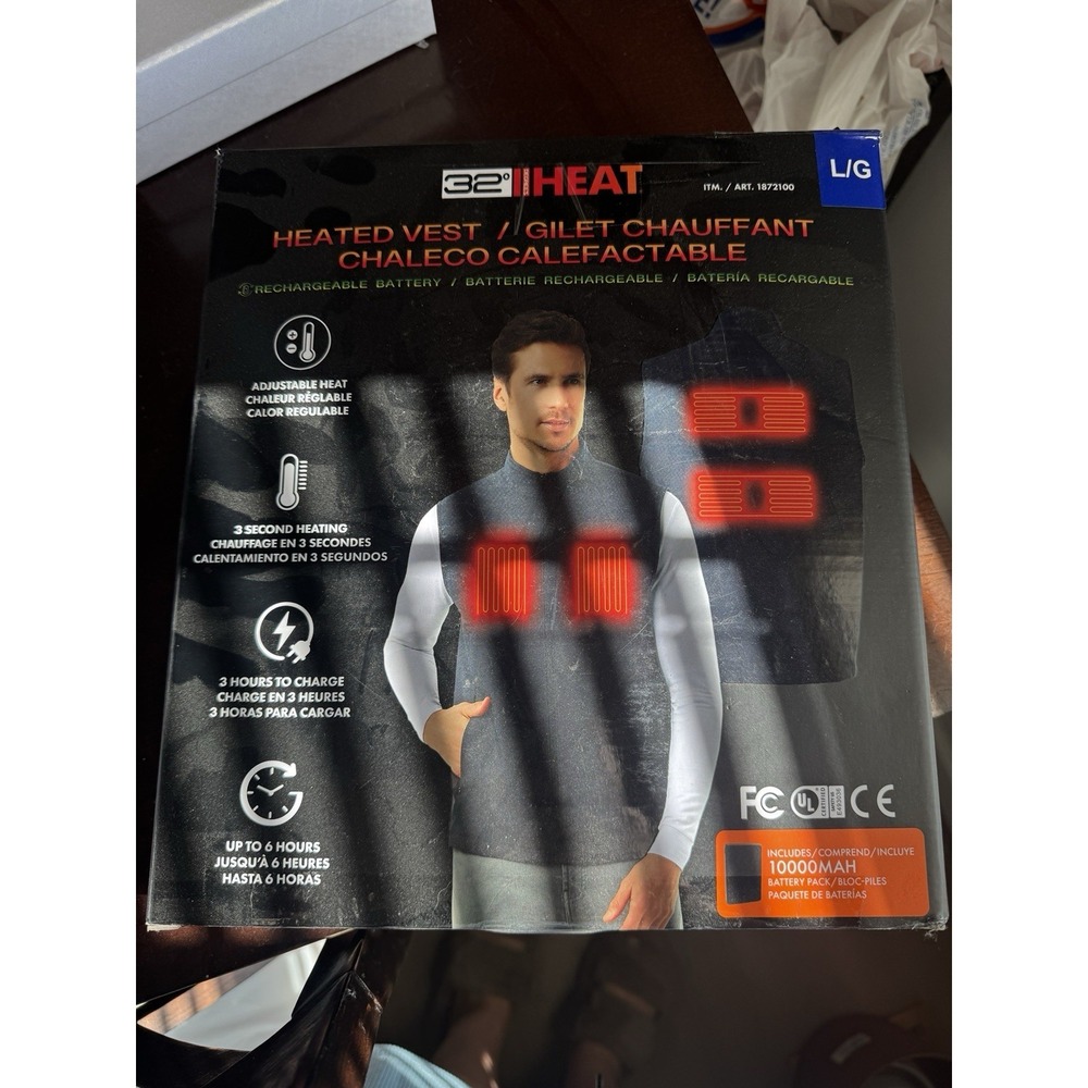 32 Degrees Rechargeable Heated Vest, Large ***OPEN BOX***